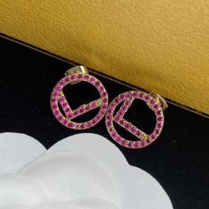 Kvinnors designer örhänge Stud Gold Diamond Hoop Ear Studs Varumärkesbrev Pendants Classic Earrings Lady Circle Luxury Jewelry Wedding