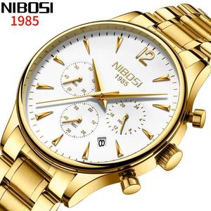 Wristwatches NIBOSI Fashion Men Watches Luxury Business Quartz Watch Relogio Masculino Saat Men Watch Sport Metal Waterproof Wristwatches 240423