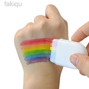 Kroppsfärg färgglad regnbåge ansikte färg kritor tvättbar kropp tatuering pigment penna fluorescerande krita vuxen barn party konst makeup kosmetisk verktyg d240424