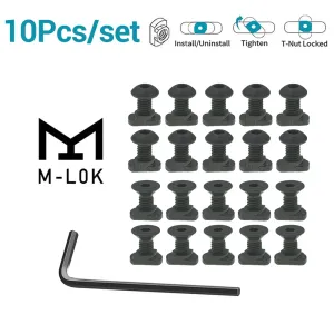 Lights 10Pcs MLOK Screw Nut Replacement Set for MLOK Handguard Rail hand finger stop light mount tactical Hunting Gun Accessories