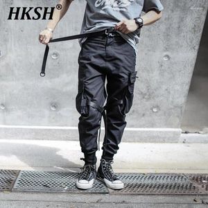 Herrenhosen HKSH Spring Herbst Trendy Riemen Leggings Multi -Taschenfunktional Cargo Technwear Tide Dark Tactical Chic HK0384