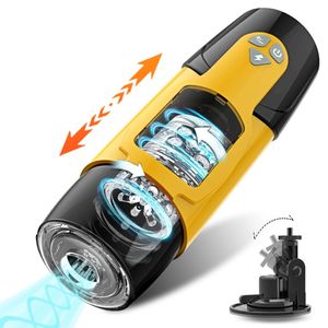 Masturbadora masculina automática de masturbação telescópica masturbação adultos brinquedos sexuais para homens pistão mastubadores copo 240423