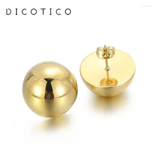 Dangle Ohrringe Einfacher runder Edelstahl für Frauen Mädchen Gold Silber Color Ball Perlen Ohrstolzen Halbkreis Geometrische Schmuckgeschenke