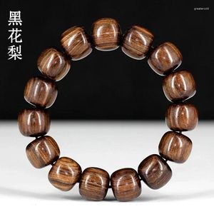 Strand Black Pear Barrel Pärlor Buddha Handstring 1.5 Trä- och kvinnors armband konstsmycken Hantverk Charms