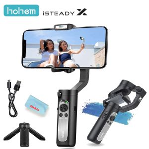 Gimbal Hohem iSteady X Smartphone Gimbal for iPhone 12 11 Pro Max/Huawei/Xiaomi قابلة للطي 3Axis selfie مثبت Gimbal for Vlog YouTu