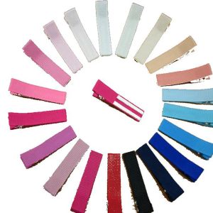 Accessories Hair Clips Accessories Plain Double Prong Part Cover Ribbon 4.8CM Hairpin For Baby Kids Girls Women Headwear Pins Barrette 60pcs