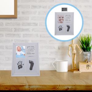 Frames Hand Foot Inkpad Photo Frame Baby Footprint Picture Kit Newborn Infant Handprint Keepsake Boy Mom Gift