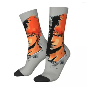 Herrstrumpor hiphop retro kuroaki ichigo galna kompression unisex blekmedel manga gata stil sömlös tryckt rolig besättningsstrumpa