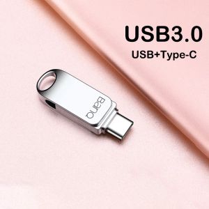 Drives Banq C61 USB C Drive Flash 32 GB OTG Metal USB 3.0 Klawisz napędu pióra 64 GB 128 GB Type C Wysoka prędkość 2 w 1 mini pamięć drążka