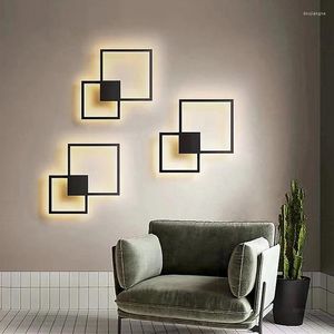 Wall Lamp Nordic Living Room Bathroom Decor Led Minimalist Square Sconce Study Bedroom Bedside Lights Home Decoration Light