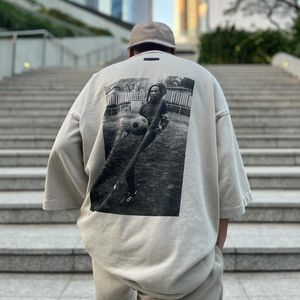 Streetwear -Qualität Grafiken gedruckt Baumwolle Lose übergroße Tees Tops T -Shirt für Männer Unisex