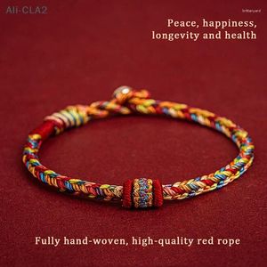Charm Bilezikler El Yapımı Örgülü Bilezik Renkli Konu Kadınlar İçin İyi Şans Halk Knots Kırmızı Dokuma Hediyesi