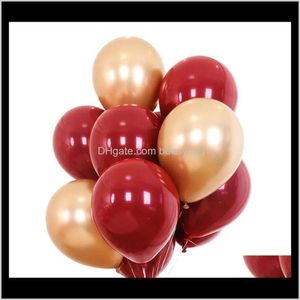 Evento festivo em casa fornece jardim 10 polegadas de camada única Garnet LaTex Net Balloon Wedding Room Decoration for Nalentines Day Gem Red BA