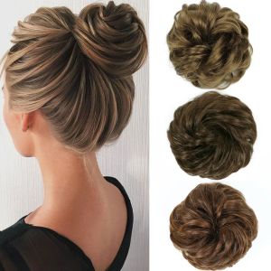 Chignon Chignon Chignon Missqueen Messy Bun Synthese lockiges Haarbrötchen mit elastischen Gummi -Band -Haarzubehör für Frauen Perücken Haare EXTEN