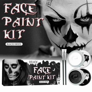 Body Paint Halloween Face Paint Black And White Face Body Painting Highly Kit Face Paint Cosplay Makeup Body Party Kit Pigmented Z7K6 d240424