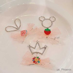 Accessori per capelli Nuovi ragazze simpatiche Shiny Sinestone Sinestone Crown Cartone Ornament Clip per capelli per bambini Corciatura dolce Accessori per capelli per bambini Accessori per capelli