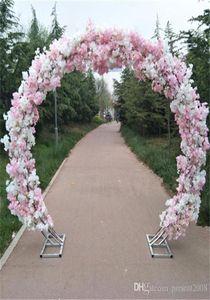 New cherry blossomiron round stand lucky door full DIY wedding window party decor artificial flower cherry blossom arch shelf1387538