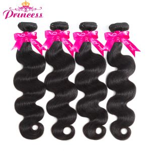 Perucas lindas cabelos de princesa 4 pacotes onda corporal de 828 polegadas de cabelo brasileiro pacote 100% pacote de cabelo humano cor natural