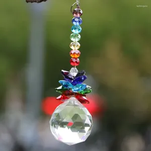 Dekoratif figürinler 1 adet asılı el yapımı gökkuşağı suncatcher kristal avize prizmaları kolye ev dekorasyon