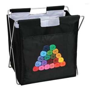 Drawstring Folding Knitting Bag Organizer Yarn Storage Case For Crocheting Hook Needles Wool Tote Travel