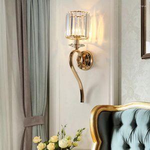 Lampa ścienna fkl współczesne światła kryształowy złoto luksusowy nordycki salon sypialnia el lampy