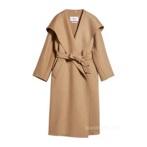 Cappotti di design in cashmere cappotti di lusso max mara womens a mano in cashmere cammello cammino a media lunghezza