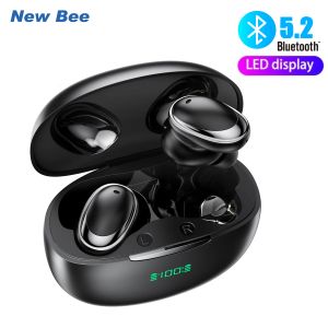 Headphones New Bee CT02 Wireless Earbuds TWS Bluetooth Headphones Headset with LED Display Earphones Handsfree with Dual Mics for Xiaomi