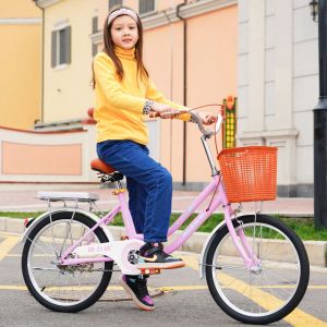 Bicycle WolFAce 20/24inch Pink Kids Adult Bike Princess Kids Bicycles Girls Bike Foot Break Commuter Tool 2021 DropShipping