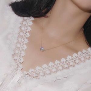Brand Silver Carter Single Diamond Necklace with Feminine Style, Simple and High end Design Accessories VHFM