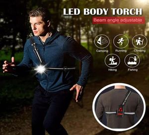 Uppladdningsbar campinglampe Running LED Chest Lights Night Reflective Belt vattentäta cykellampor med säkerhetsvarning för WA4412064