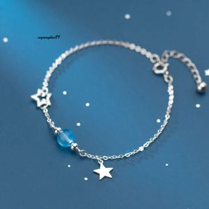 SAILOrmoon Sister Bracelet Designer Aloqi S Sier النسائية اليابانية والكورية البسيطة فتاة القلب لؤلؤة النجوم الاصطناعية سوار البلورة S3473