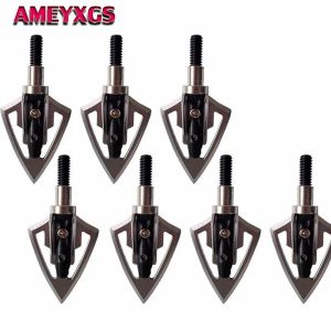 Dardos 6/12pcs 100 lâminas de arco e flecha de grãos Broadheads pontas de seta nítidas Dicas de ponto de seta Arrow Acessórios de tiro ao ar livre de caça ao ar livre