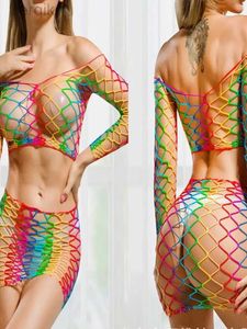 Roupas de banho feminina de lingerie sexy roupas de malha renda de renda colorida fishnet feminino bodysutuit de praia