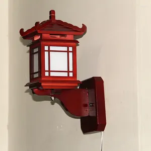 Wall Lamp Chinese Retro Wood Sconce Light E27 Restaurant El Bedroom Vintage Fixture Art Deco