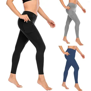Active Pants Workout Yoga Women's Sports Leggings With Pocket High midja Push Up Woman Fitness Gym Female Legins Mujer