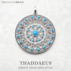 Pendants Pendant Blue Turquoise Stone Ornament Brand New Fashion 925 Sterling Silver Jewelry Europe Accessories Gift For Women