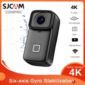 Câmera de câmeras New 2024 SJCAM C200PRO Câmera de ação 4K/30FPS com 1,3 polegada de controle de toque 20MP 40M Rastreamento de face à prova d'água de 40m