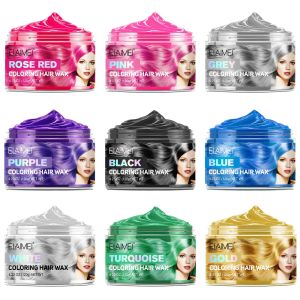 カラーパーティーの一時的なヘアワックス使い捨て染色洗える色付きヘアペースト鮮やかなヘアスタイルクイックセッティングヘア染料カベロカラー