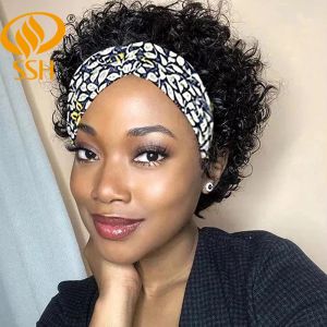 Wigs ssh Short Curly Curf Celocchia Wigs Afro Kinky Curly Hair Wig Wign Wig Wig Wig Brasilian Remy Capelli umani Parrucche per donne nere