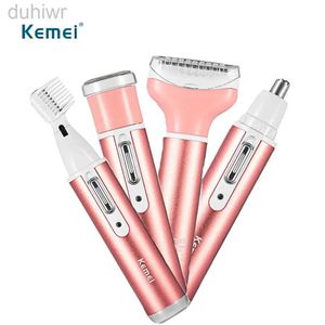 Epilator Rechargeable 4 In 1 Women Hair Removal Shaver Device Epilator Female Shaving Machine Eyebrow Nose Electric Trimmer Razor d240424