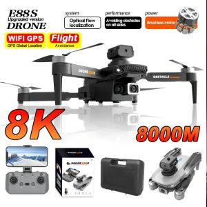 Drönare E88S RC Drone 4K vidvinkel HD Camera Hinder AVOider Borstless Motor Höjd Fixad fjärrkontroll Fällbar kvadrotorhelikopter