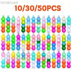 Toy de descompressão 10/30/50pcs mini chaveiro pop push bolhas bolhas de bolhas de estresse de alívio de estresse Toys sensoriais Prêmios de sala de aula Presentes Novo 2024 D240424