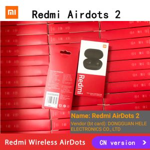 Fones de ouvido 50/100pcs originais Xiaomi Redmi Airdots 2 fones de ouvido sem fio para o fone de ouvido Bluetooth AI Control Gaming com Mic Wholesale
