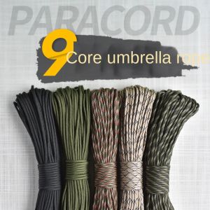 Paracord High Strength Parachute Rope, 9 Core Braided Nylon Rope, Jungle Escape, Outdoor Rescue, Wind Rope, Clothesline