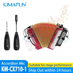 Tripods Kimafun 2.4G Kablosuz Çift Accortre Mikrofon Profesyonel Müzik Enstrüman Kondenser Mikrodonist, Müzisyen İçin Tasarlanmış