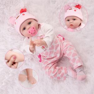 Dolls Soft Vinyl Silicone Reborn Baby Dolls Realistic Lifelike Dolls Toddler Children Playmate Doll Soft Real Touch Toys Gift for Kids