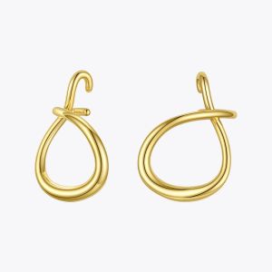 Orecchini infongipati con cuffia per cuffi a nodo semplice su orecchini per donne orecchie curve di colore oro gioielli di moda 2020 kolczyki damskie e1199
