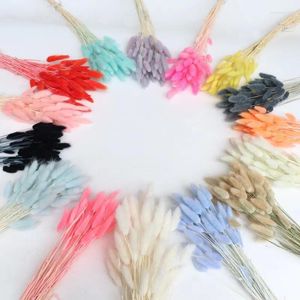 Decorative Flowers 100pcs Real Natural Floral Dried Flower Tail Grass Mixed Bouquet Colorful Lagurus Ovatus For Mariage Po
