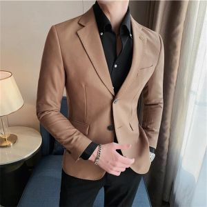 Куртки в британском стиле деловая куртка для дефекта Men 2022 Fashion High Sense Bright Face Slim Fit Blazers Свадебное платье для вечеринки пиджак Blazer