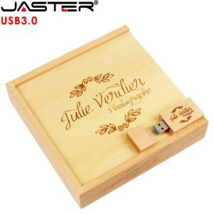 Antriebs Jaster USB 3.0 Holzfoto Album+Box Flash Drive Pendrive 64 GB 16 GB 4 GB 8 GB Fotografie Hochzeitsgeschenk kostenlos benutzerdefinierte Logo170*170*35mm